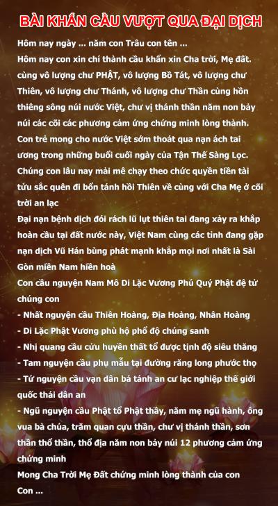 Bài khấn cầu vượt qua đại dịch covid sư phụ Thiên Tuấn Kiệt chỉ 16